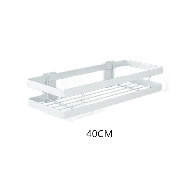 DecorBites™ Black SUS 304 Bathroom Shelf Shower Storage Basket Holder for Shampoo & Bath Essentials