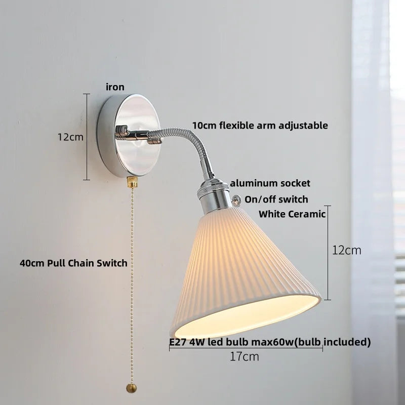 DecorBites™ LED Wall Lamp Sconce with Pull Chain Switch and Flexible Arm
