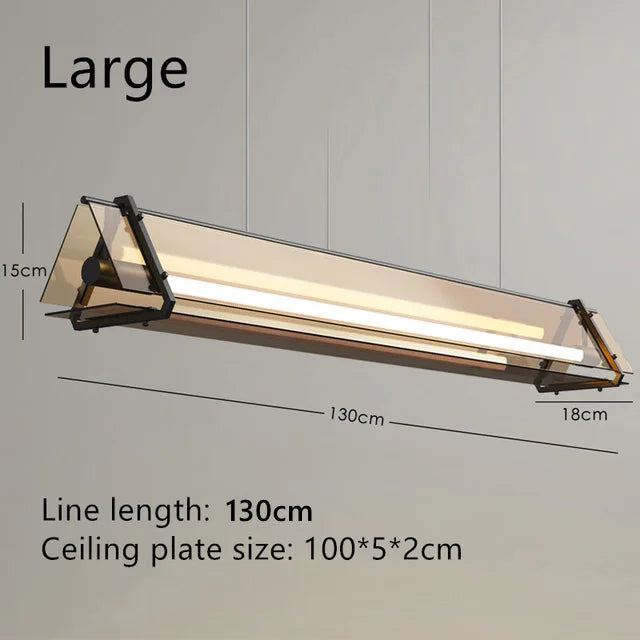 DecorBites™ Amber LED Pendant Lamp Tempered Glass Dining Table Minimalist Modern Design