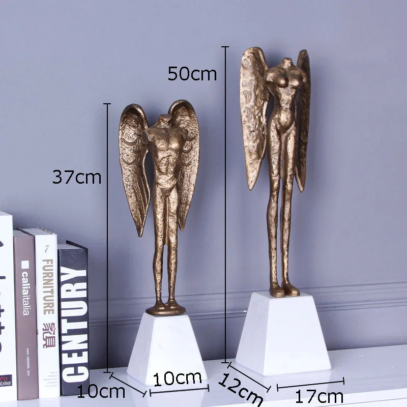 DecorBites™ Angel Abstract Figures Sculpture Cast Iron Home Decor Statue Craft