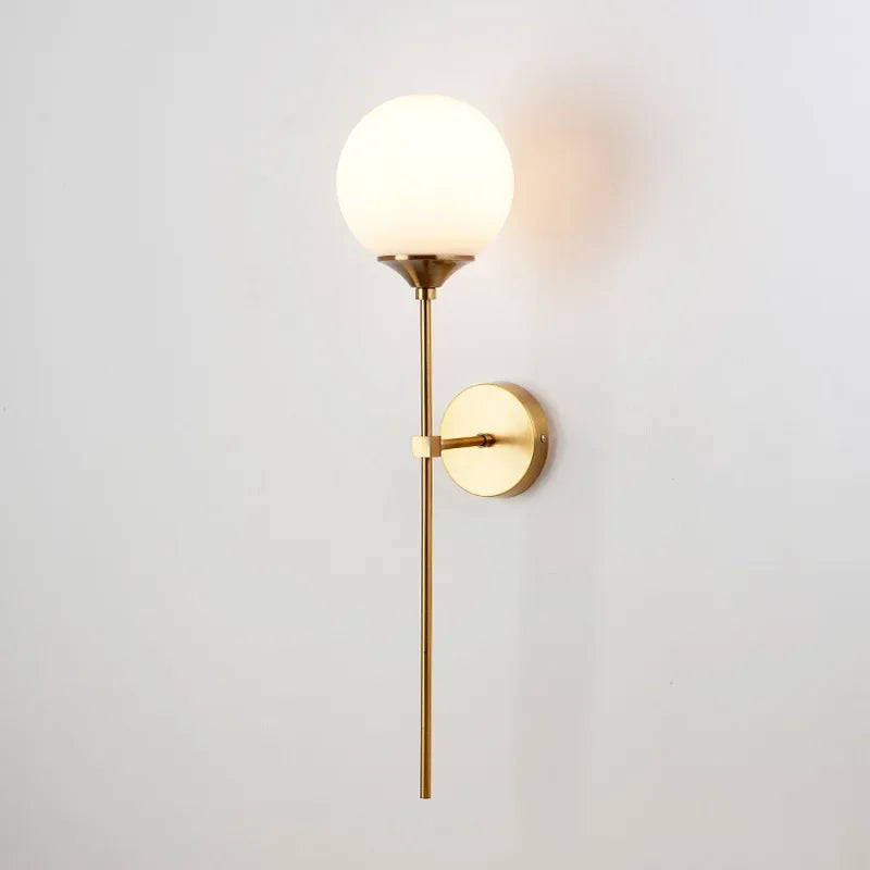 DecorBites™ Golden Round Glass Wall Sconce: Modern Nordic Lighting Fixture for Home Decor