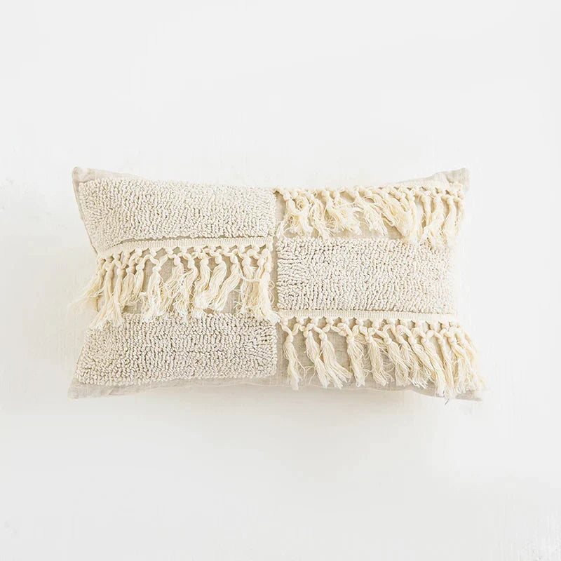 DecorBites™ Boho Tufted Tassel Cushion Cover for Home Decor Living Room Sofa