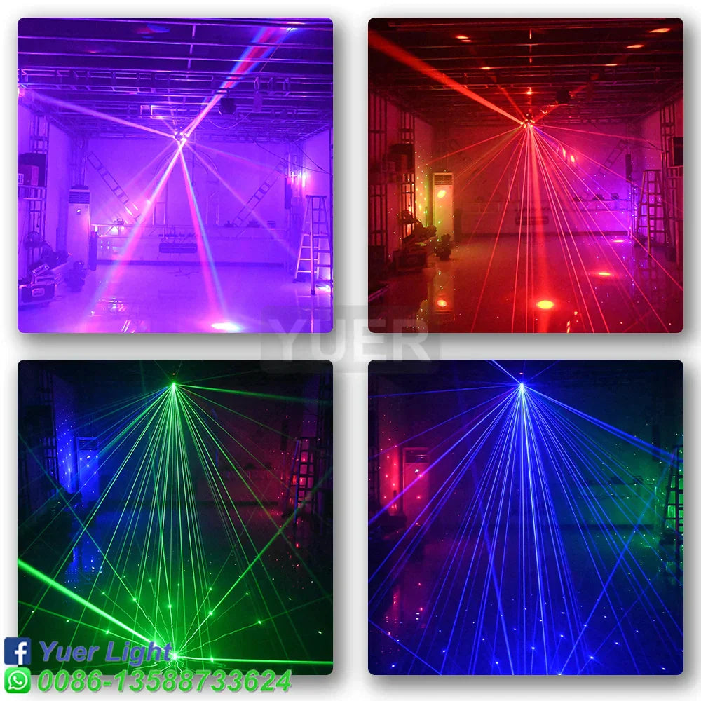 DecorBites™ 12X10W 3-Head Moving Head Light with RGG Laser - Perfect for Events!
