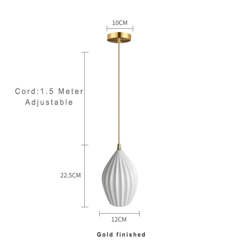 DecorBites™ Elegance Ribbed Ceramic Pendant Lights for Dining Island, Living Room