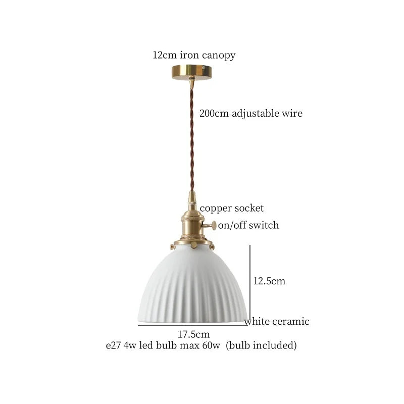 DecorBites™ Ceramic LED Hanging Lamp Japenese Style Pendant Lighting for Home Deco