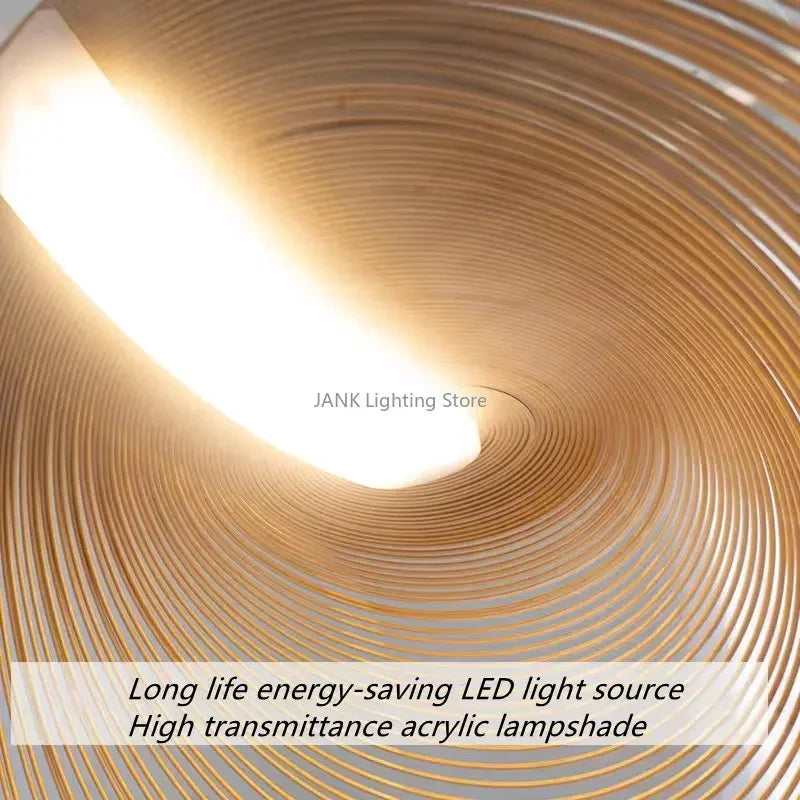 DecorBites™ Birch Wood LED Pendant Lamp for Home Decor and Art Lighting