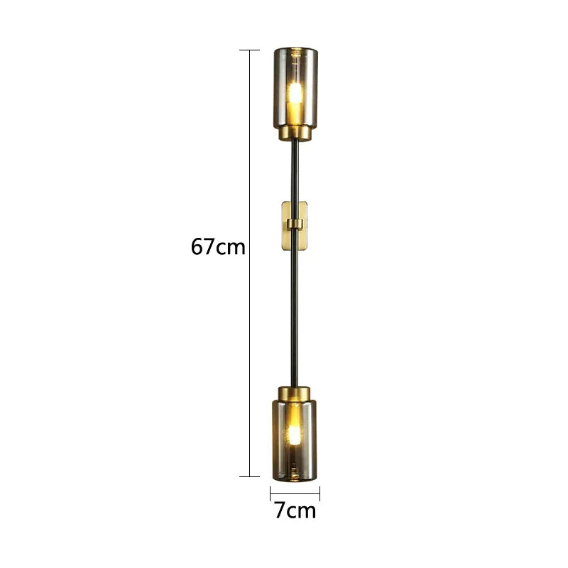 DecorBites™ Black Glass Wall Lamp: Modern Retro Nordic Sconce for Living Room Bedroom Decor