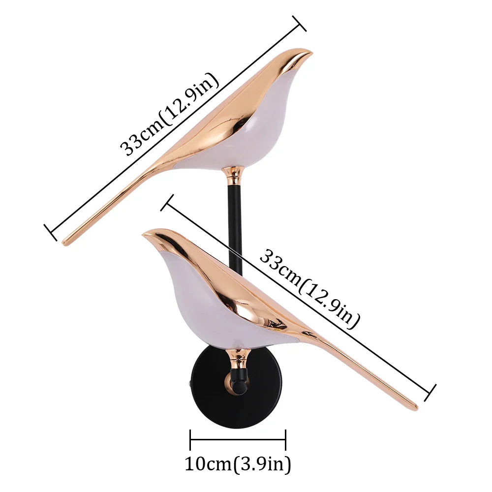 DecorBites™ Bird Wall Light Night Modern Fixture Iron Lamp Living Room LED
