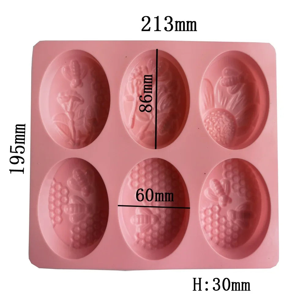 DecorBites™ Bee Silicone Soap Mold: 6 Styles for Handmade Treats & Baking