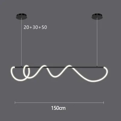 DecorBites™ Gold Black LED Chandelier Modern Minimalist Pendant for Home Decor Lighting