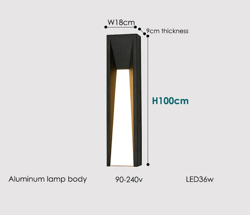 DecorBites™ LED Black Outdoor Wall Lamp for Patio Entryway and Garden Lighting