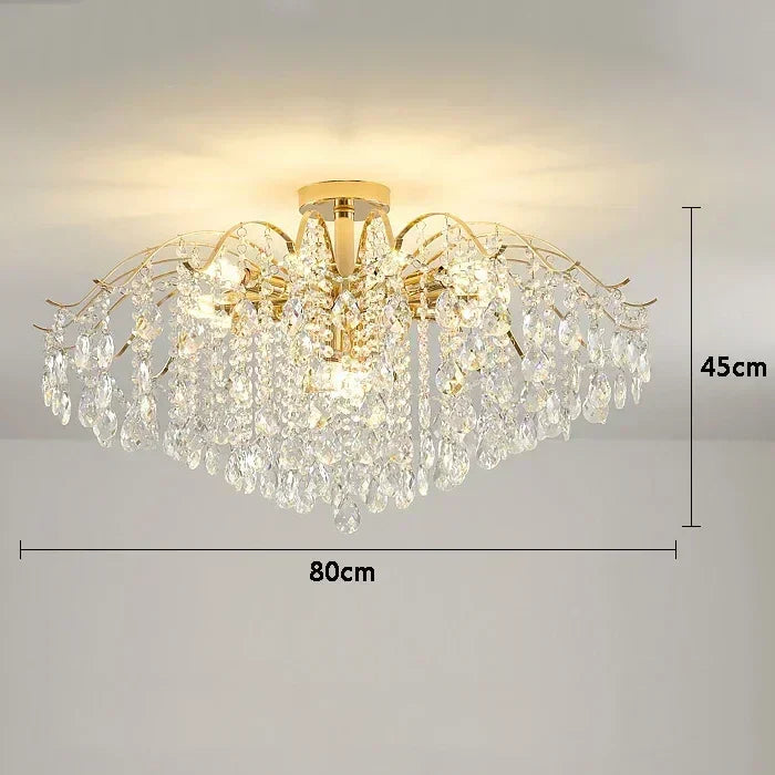 DecorBites™ Crystal LED Chandelier Ceiling Lamp Modern Living Room Bedroom Light