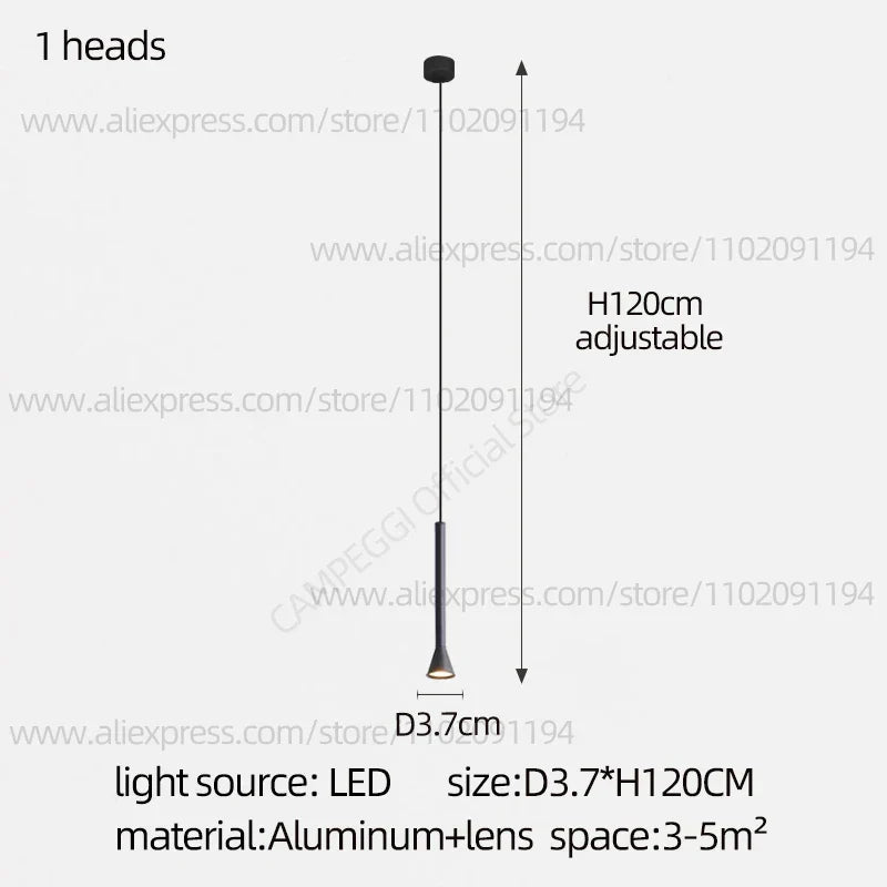 DecorBites™ Horn-Shaped Nordic Pendant Lamp for Modern Living Room and Staircase