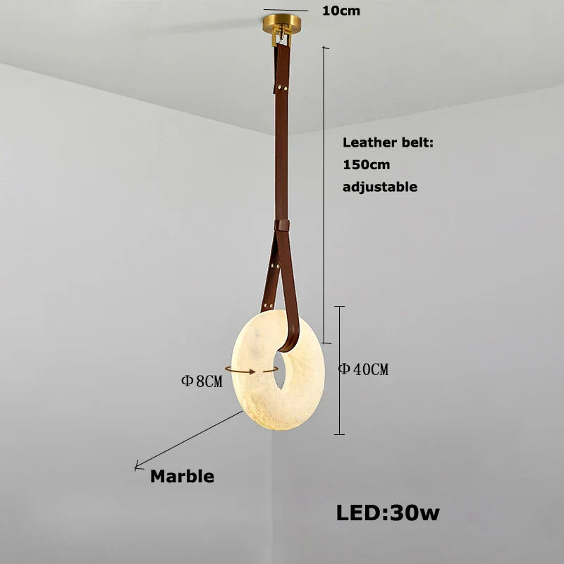 DecorBites™ Classic Ring Marble Chandelier Light Brown Pendant for Living Room Bedroom