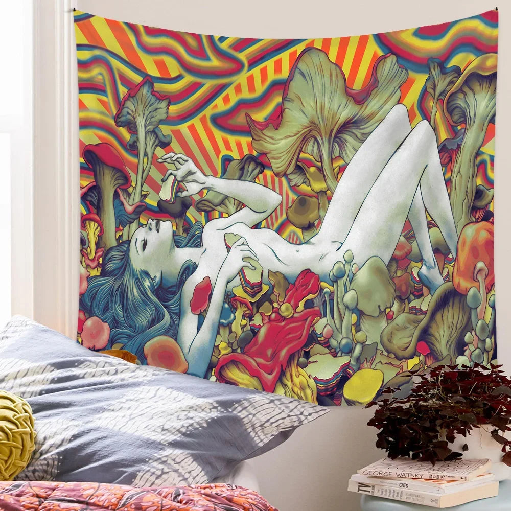 DecorBites™ Bohemian Tapestry Ins Wall Hanging Psychedelic Decor for Bedroom