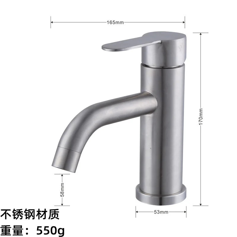 DecorBites™ Black Stainless Steel Bathroom Faucet Basin Mixer for Hot and Cold Water