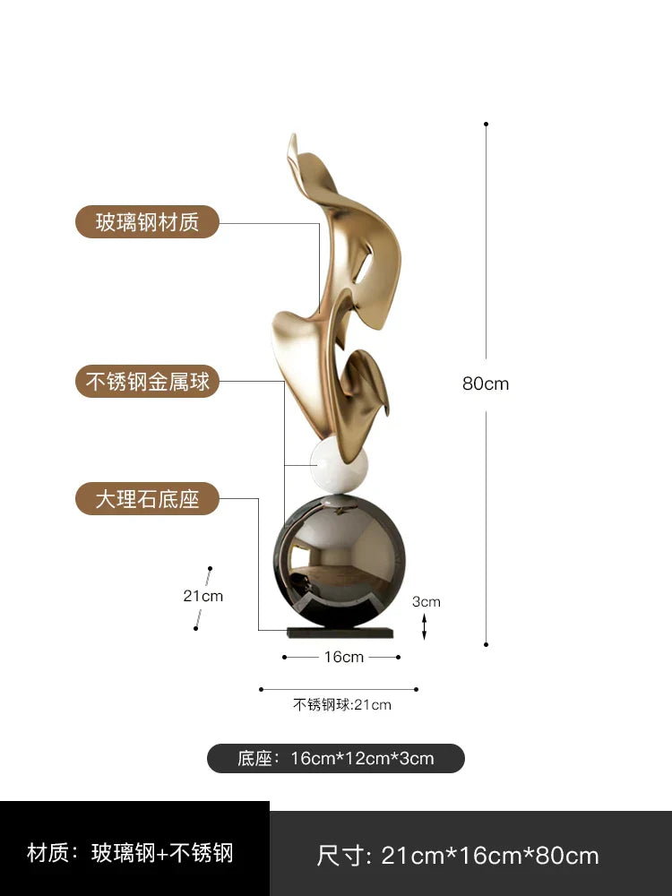 DecorBites™ Geometric Electroplating Art Sculpture for Modern Luxury Home Decor