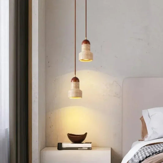 DecorBites™ Elegant Wabi Sabi Travertine Pendant Lamp for Dining Desk & Kitchen Island