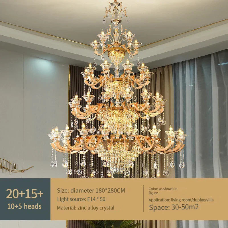 DecorBites™ Crystal Chandelier Ceiling Light for Living, Dining, and Bedroom