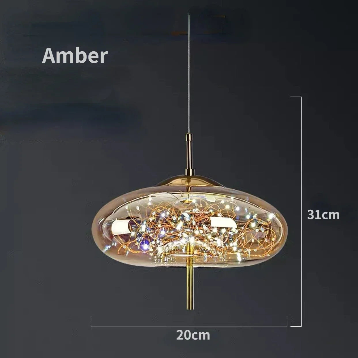 DecorBites™ Glass Pendant Lights: Modern LED Ceiling Chandelier for Bedroom & Bathroom