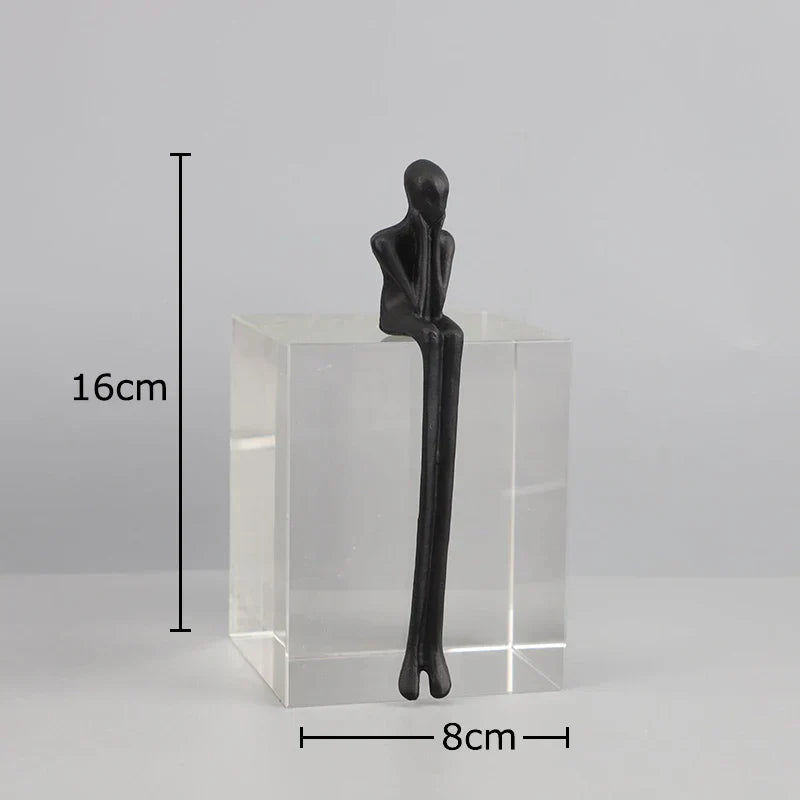 DecorBites™ Abstract Character Sculpture with Crystal Base for Modern Room Decor