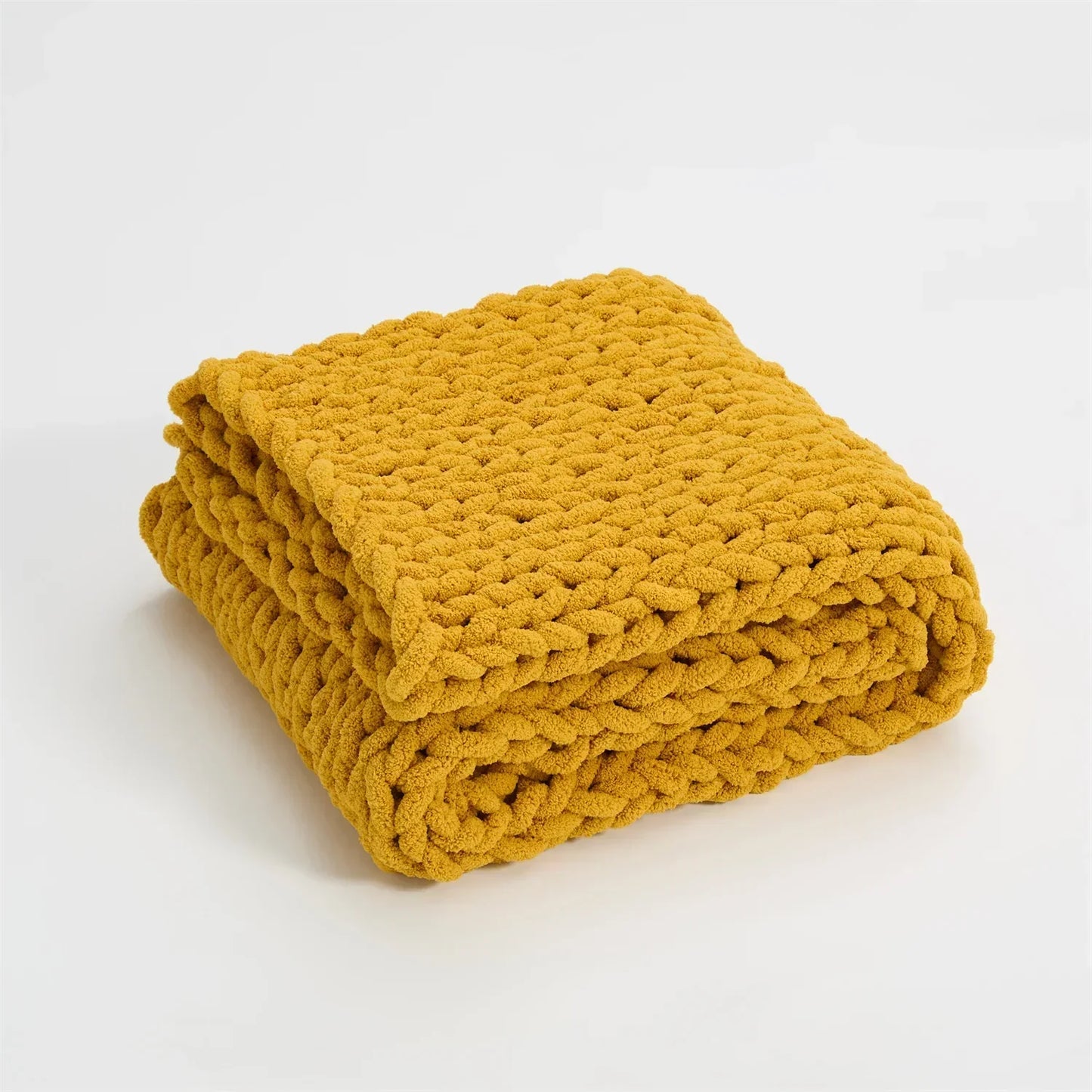 DecorBites™ Cozy Chenille Chunky Knit Blanket - Soft Decorative Throw for Bed, Sofa, Living Room - Summer Quilt or Rug Alternative