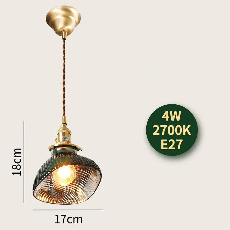 DecorBites™ Glass Lamp LED Pendant Light Fixture with Copper Socket for Nordic Modern Home Decor