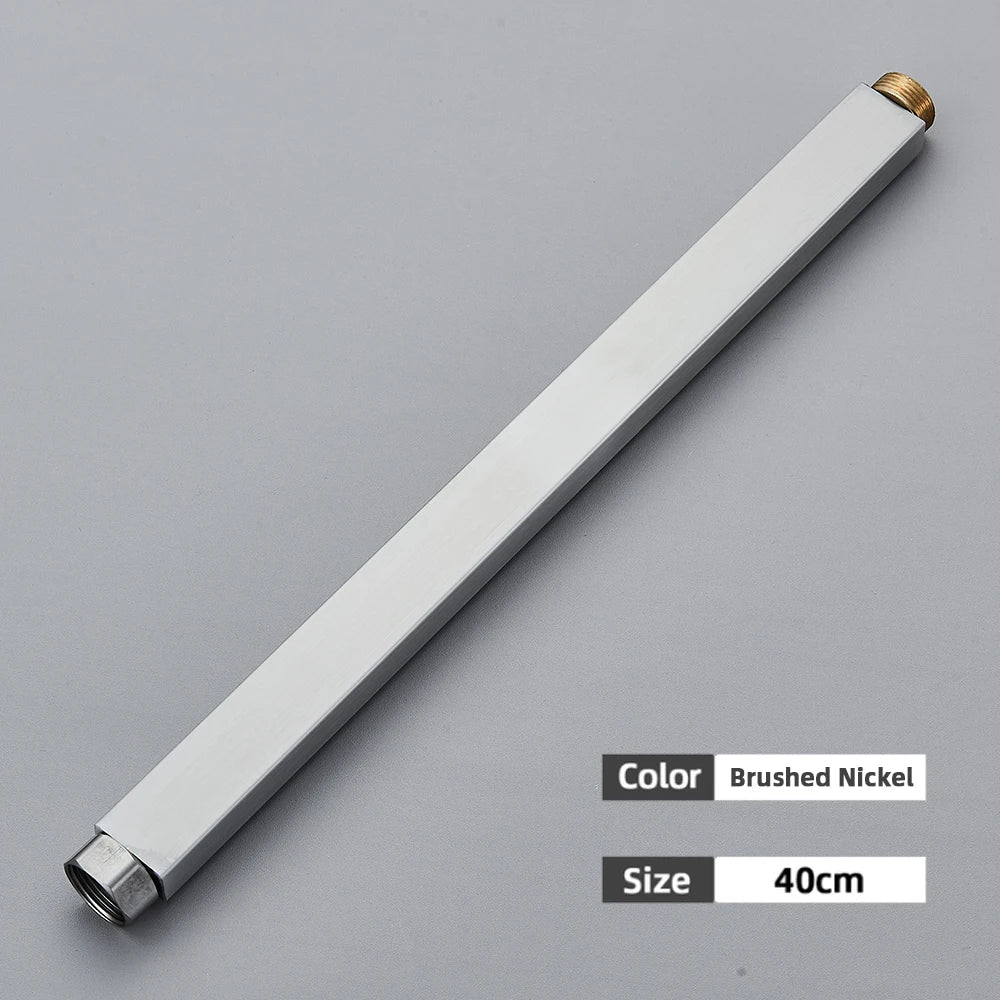 DecorBites™ Black Bathroom Shower Faucet Extension Tube - Round & Square 30/40cm General Interface