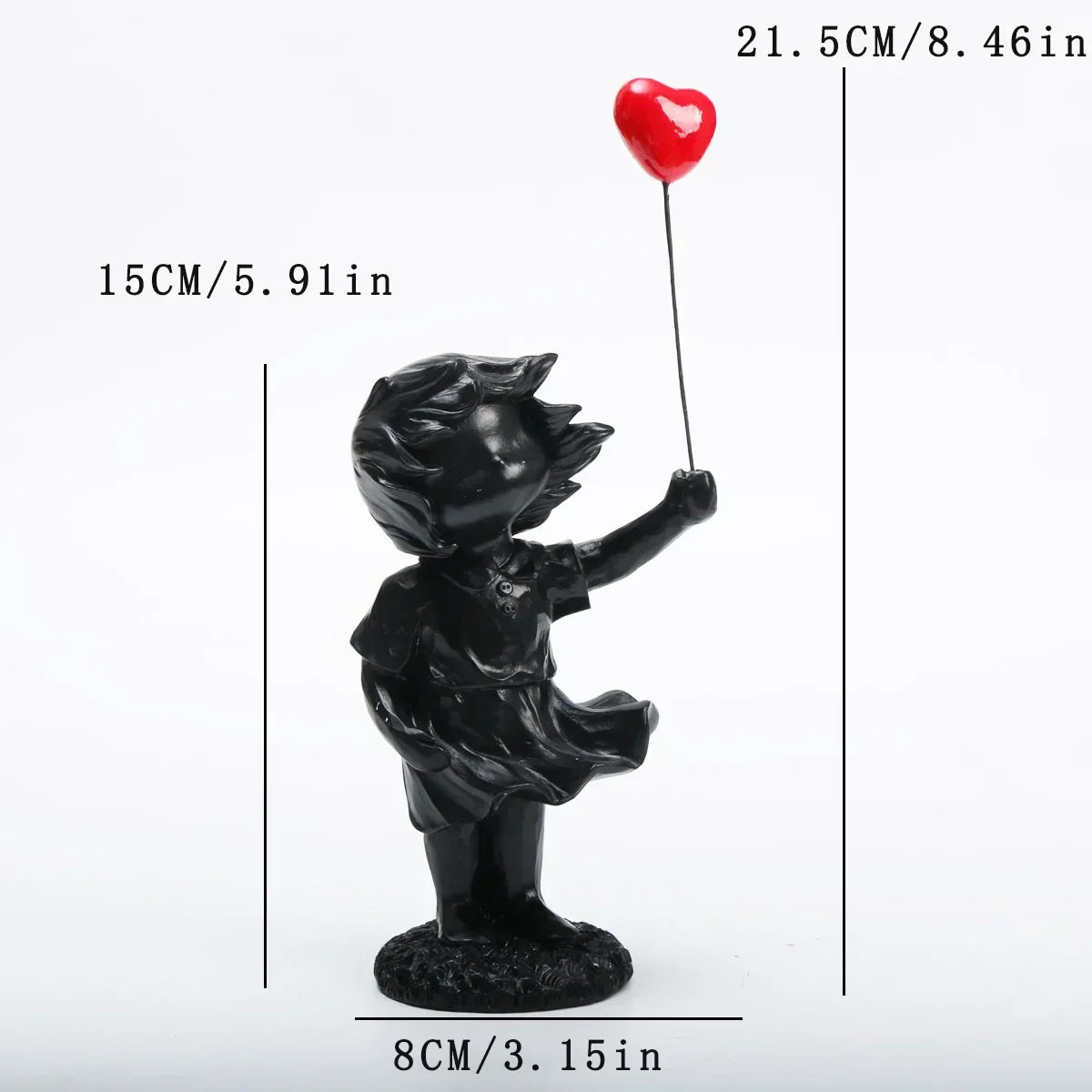 DecorBites™ Balloon Girl Tank Art Figure Resin Statues Collection for Interior Decor