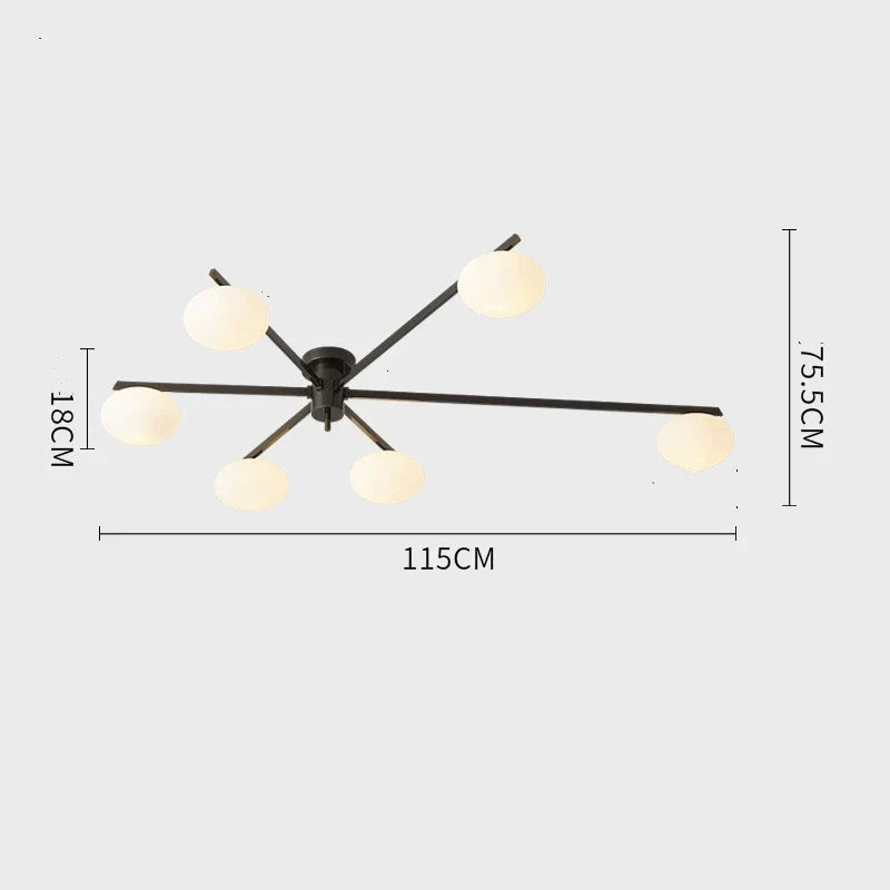 DecorBites™ Brass Glass Ceiling Lamp, G9 Bulb Suspension Light for Bedroom, Living Room