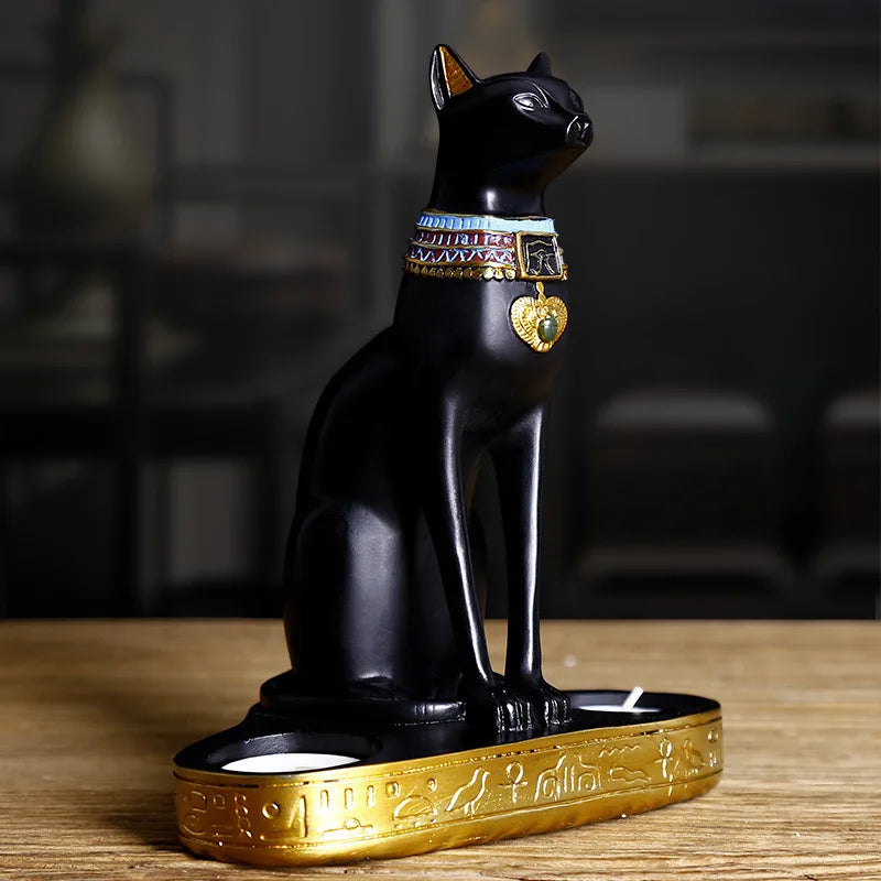 DecorBites™ Cat Goddess Candle Holder Resin Statue Retro Figurine Decoration Ornament