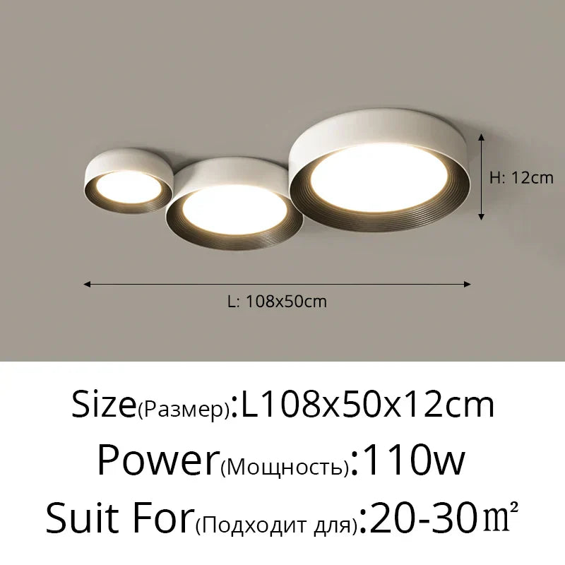 DecorBites™ LED Ceiling Lights: Modern Dimmable Square Circular Indoor Lighting for Bedroom, Balcony, Aisle