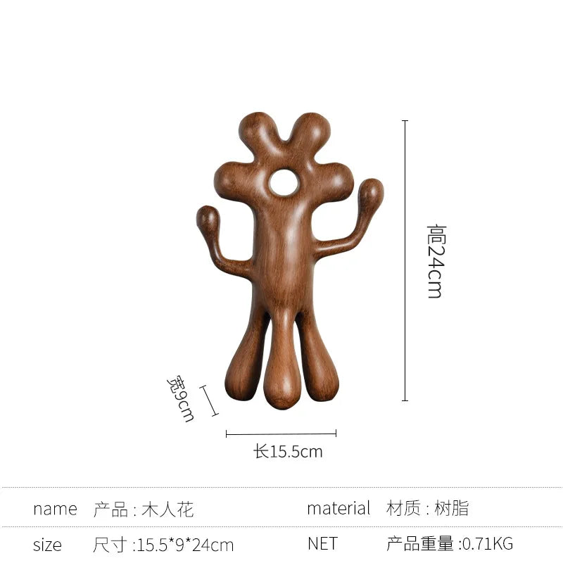 DecorBites™ Abstract Flower Man Alien Sculpture Home Decor Figurine