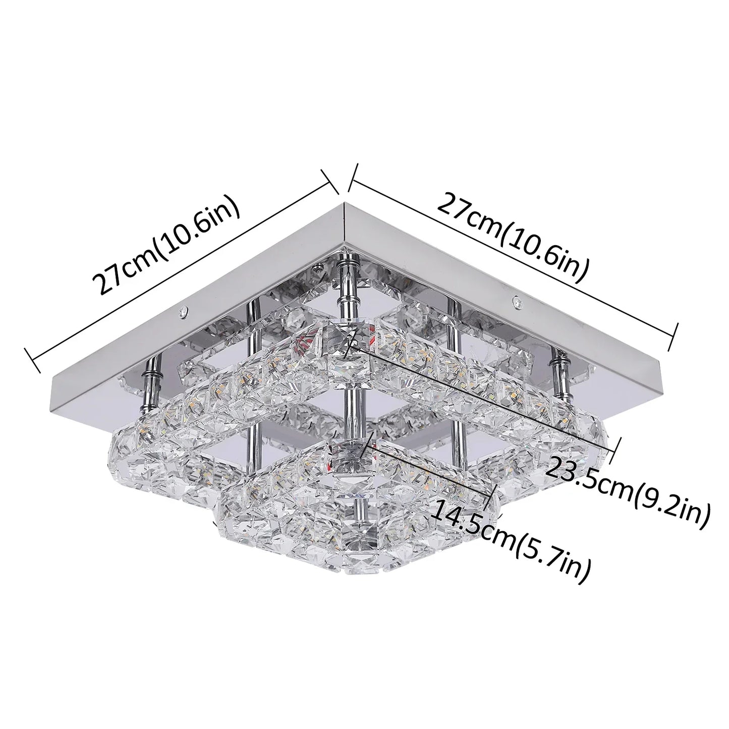 DecorBites™ Crystal LED Flush Mount Ceiling Light for Kitchen Hallway - Modern Chandelier Fixture