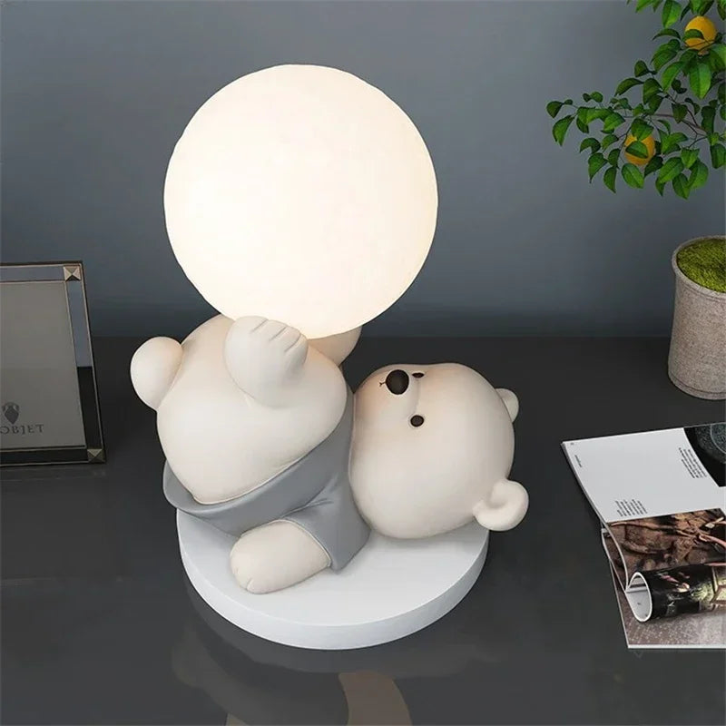 DecorBites™ Bear Table Lamp: Cartoon Animal Sculpture Desk Light - Nordic Style Home Decor Gift