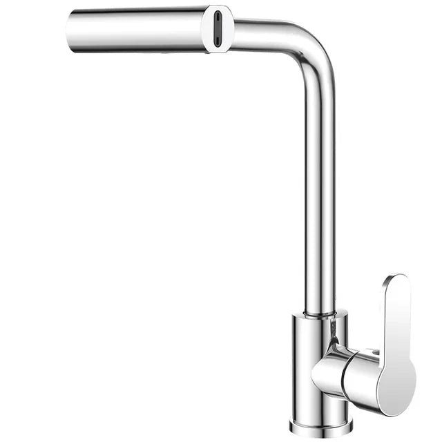 DecorBites™ Brushed Stainless Steel Kitchen Faucet with Rotation Stream Sprayer Head