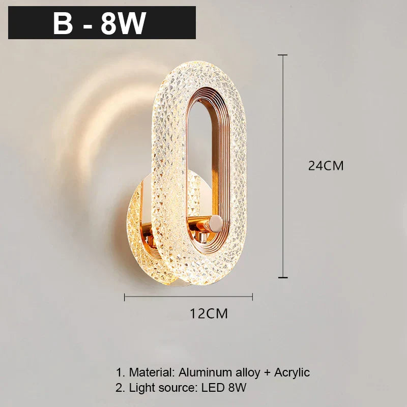 DecorBites™ Crystal LED Wall Lamp: Modern Nordic Sconces for Living Room Bedroom Decor