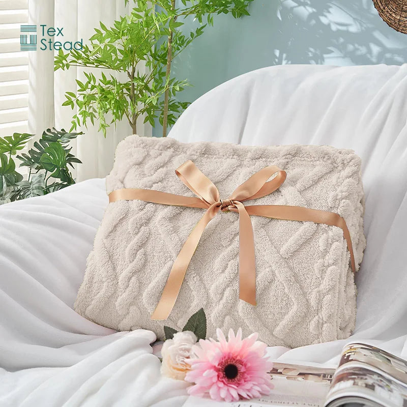DecorBites™ Cozy Knit Blanket for Home & Travel - Soft & Warm Throw Blanket