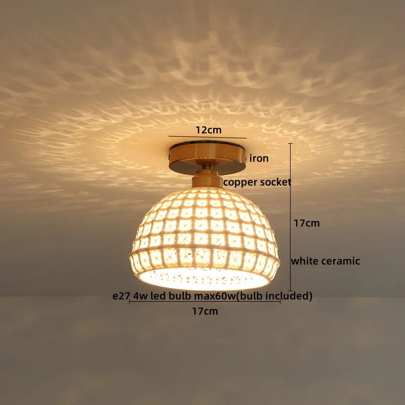 DecorBites™ Ceramic LED Ceiling Lamp Indoor Lighting Semi-Circular Light Fixture