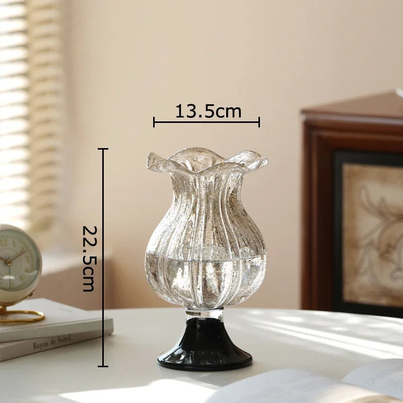 DecorBites™ Glass Vase for Hydroponics Plant Pot Room Decor & Flower Arrangement