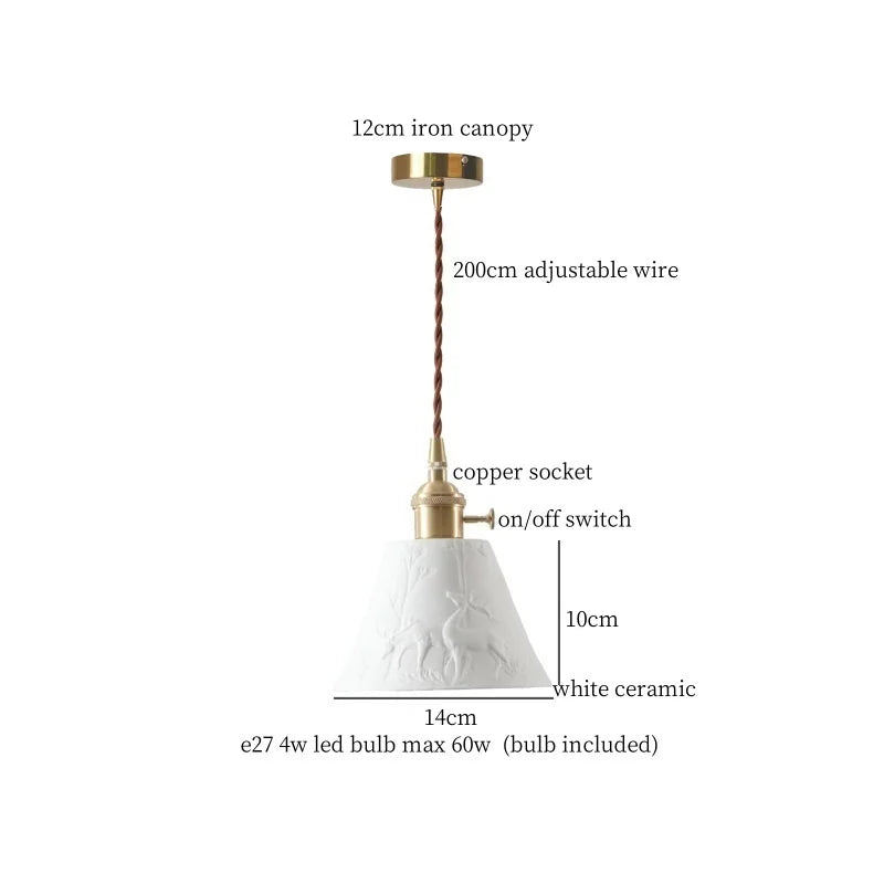 DecorBites™ Ceramic LED Hanging Lamp for Home Decor and Lighting