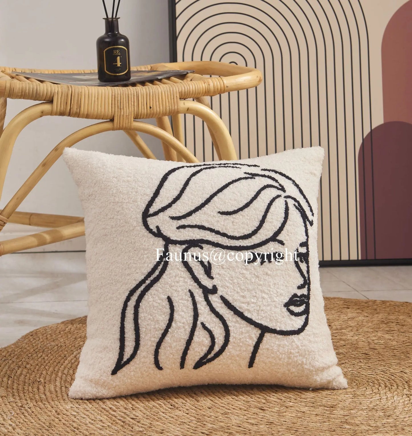 DecorBites™ Geometric Embroidery Cushion Covers: Nordic Modern Decorative Pillowcase for Living Room