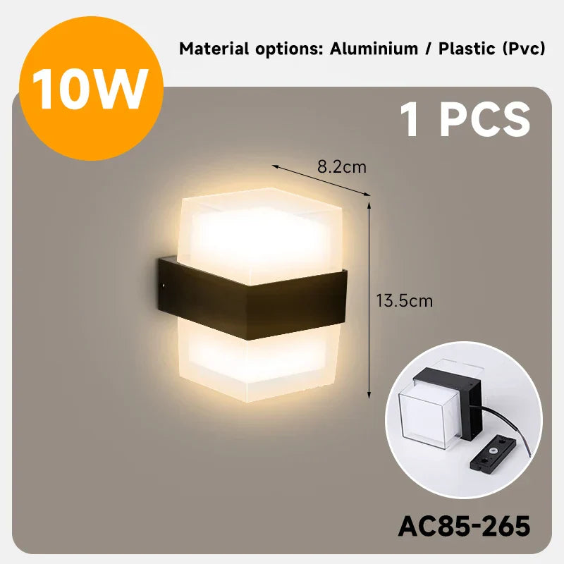 DecorBites™ Courtyard LED Wall Light: Outdoor Porch Garden Bedroom Decorative Lighting Fixtures