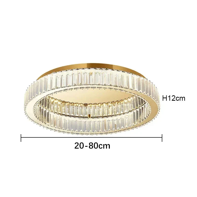 DecorBites™ Crystal Circle Ceiling Chandelier LED Indoor Lighting for Living Room Bedroom Study