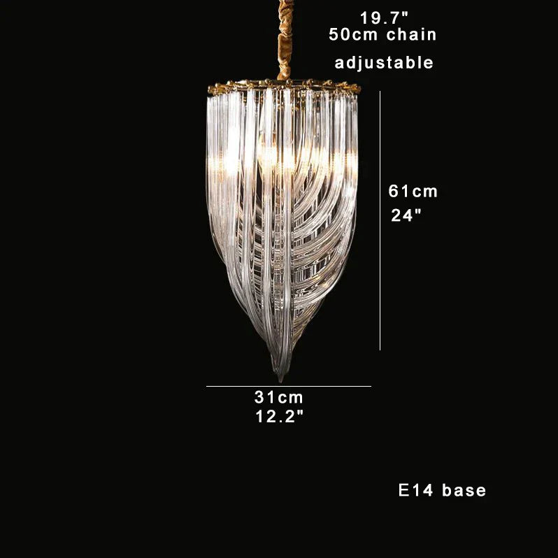 DecorBites™ Black Stainless Steel Crystal Glass Ceiling Chandelier - LED Dimmable Luxury Nordic Light