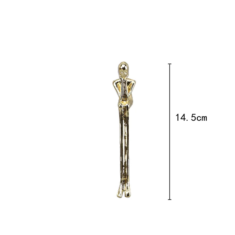 DecorBites™ Golden Thinker Ice Crystal Sculpture: Abstract Figure on Crystal Base