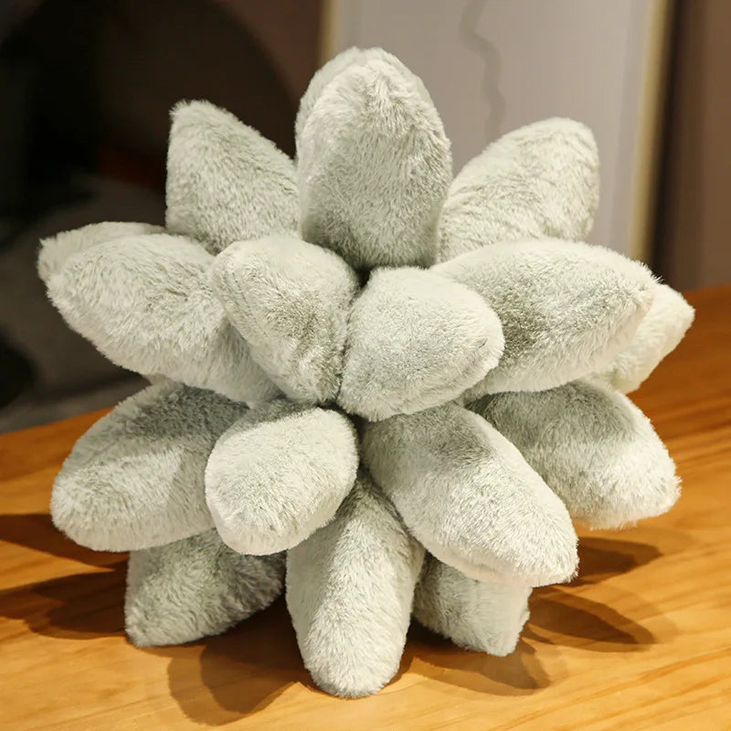 DecorBites™ 3D Succulent Cactus Flower Throw Pillow - Handcrafted Lavender Decor