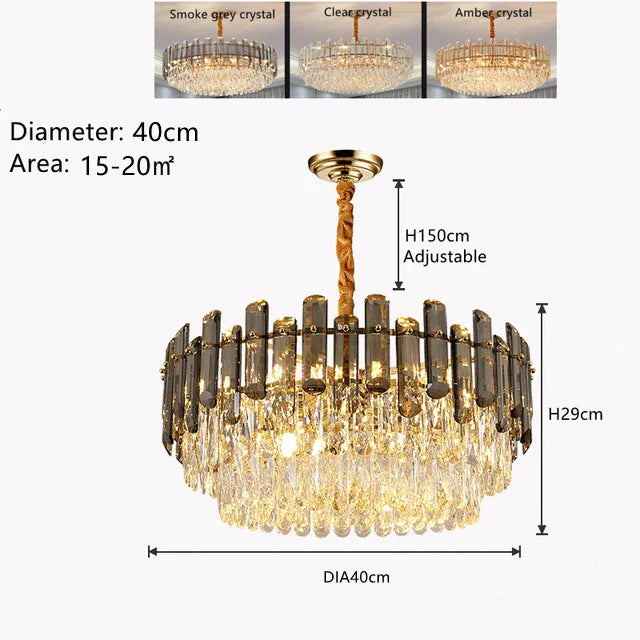 DecorBites™ K9 Crystal Modern Ceiling Chandelier for Living Room Lighting Fixture
