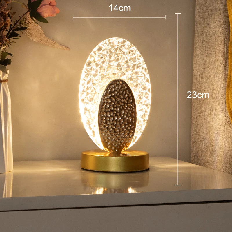 DecorBites™ Crystal LED Table Lamp with Touch Control and Remote for Bedroom and Living Room