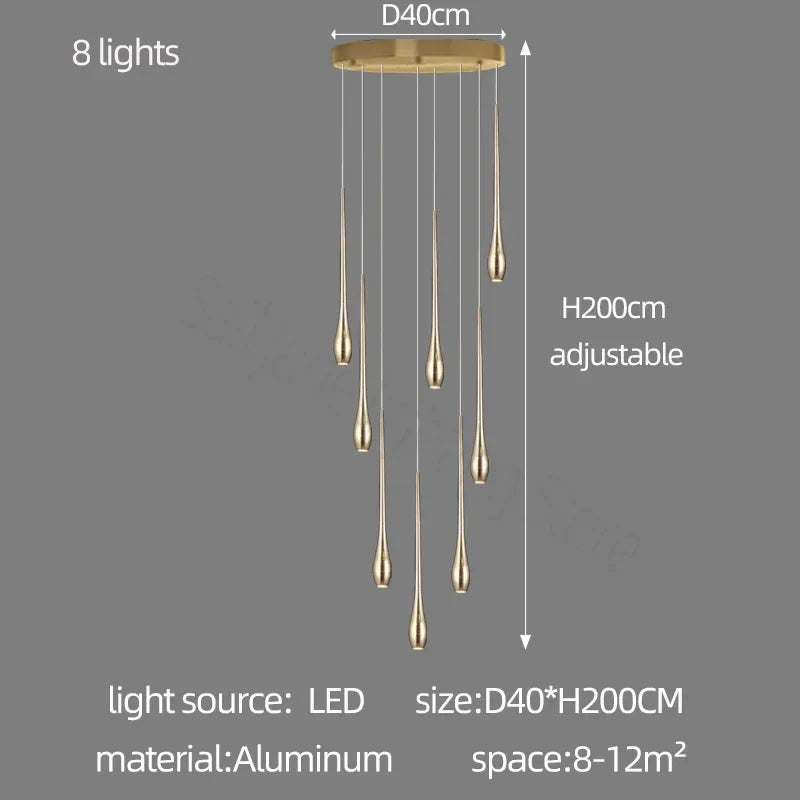 DecorBites™ Gold-Plated Modern Chandeliers for Living Room, Staircase, Restaurant, Kitchen
